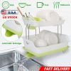 2-Tier Dish & Cutlery Drying Rack/Drainer/Holder Kitchen Organizer Storage Shelf