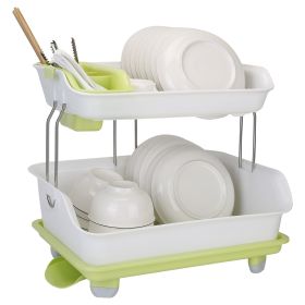 2-Tier Dish & Cutlery Drying Rack/Drainer/Holder Kitchen Organizer Storage Shelf