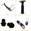 Wine Bottle Opener Set Wine Accessories Kit w/ Corkscrew Pourer Stopper Vacuum Pump for Home Waiters Bartenders