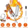 Rolling Grill Baskets BBQ Net Tubes 2 Stainless Steel Barbecue Grill Grates with 2 Handles 2 Hooks Cleaning Brushes