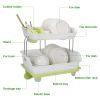 2-Tier Dish & Cutlery Drying Rack/Drainer/Holder Kitchen Organizer Storage Shelf