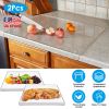 Clear Acrylic Kitchen Cutting Board with Counter Lip 17.71x15.74IN Non-Slip Countertop Cutting Board