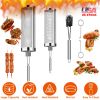 Rolling Grill Baskets BBQ Net Tubes 2 Stainless Steel Barbecue Grill Grates with 2 Handles 2 Hooks Cleaning Brushes