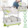 2-Tier Dish & Cutlery Drying Rack/Drainer/Holder Kitchen Organizer Storage Shelf