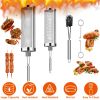 Rolling Grill Baskets BBQ Net Tubes 2 Stainless Steel Barbecue Grill Grates with 2 Handles 2 Hooks Cleaning Brushes