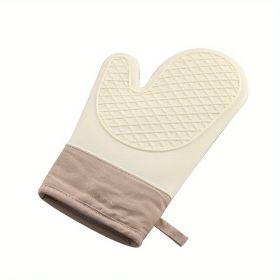 Oven Mitt Anti-scalding Heat Resistant Glove Thickened Insulation Non-Slip Silicone Temperature Resistant For Baking, Microwave, Stove, and, Oven Use