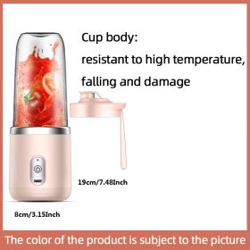300ml Upgrade 6-page Steel Knife Fight Guide Wolf Rechargeable Portable Juicer Home Small Power Juice Cup