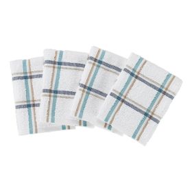 Mainstays 4-Pack 12'x12' Woven Kitchen Dish Cloth Set, Multi-Color, Absorbent Cotton Towels