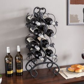 8-Bottle Free Standing Metal Wine Rack, Portable, 4-Tier for Desktop, Restaurant, Wine Cellar