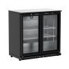 7.4 Cu.Ft Back Bar Cooler 35.4" W Beverage Refrigerator, 2 Low-E Glass Doors, Counter Height Bar Fridge, Commercial Display Refrigerator Anti-Fog
