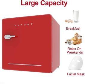 KUPPET Classic Retro Compact Refrigerator Single Door, Mini Fridge with Freezer, Small Drink Chiller for Home,Office,Dorm