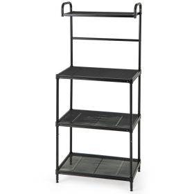 4-Tier Kitchen Microwave Storage Rack with Metal Shelves