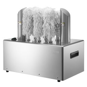 VEVOR Wine Glass Polisher 8-Brush Polishing Machine 660Cups/H for Bar Restaurant