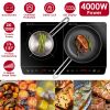 4000W Dual Electric Induction Portable Cooktop Burner Stove Countertop Hot Plate with 9 Temperature 0-3hr Settings