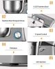 Stand Mixer, KUPPET Stainless Steel Mixer 6.5-QT, kitchen Mixer 6-Speeds Tilt-Head Food Mixer with Dough Hook, Wire Whip & Flat Beater
