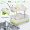 2-Tier Dish & Cutlery Drying Rack/Drainer/Holder Kitchen Organizer Storage Shelf