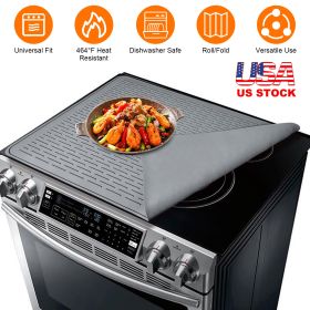 27.95x19.69in Electric Stove Cover Silicone Stove Mat Glass Stove Top Protector 464℉Heat Resistant Dishwasher Safe Waterproof