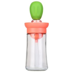 Oil Dispenser Bottle 2 In 1 Glass Olive Oil Dispenser Silicone Dropper with Silicone Brush Dropper Measuring Container for Kitchen Baking BBQ (Option: OilBottleGreen)