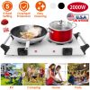 Electric Dual Coil Burner 2000W 5 Temperature Settings Portable for Countertop, RV, Tight Spaces
