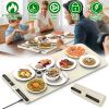 Food Warming Silicone Mat 9 Temperature Levels 6Hr Timer Auto Shut Off Roll-Up Electric Warming Tray for Party Buffet Gathering