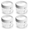 4 Food Containers with Lids and Folding Spoons 20oz Portable & Leak-proof Jars