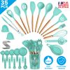 35Pcs Cooking Utensil Set Kitchen with Accessories Egg Holder, Whisk Separator, Tongs, Turner Spoons, etc