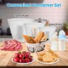 3Pcs Silicone Food Storage Bags Reusable Leak Proof Set Microwave & Dishwasher Safe 8.5oz/17oz/25.4oz