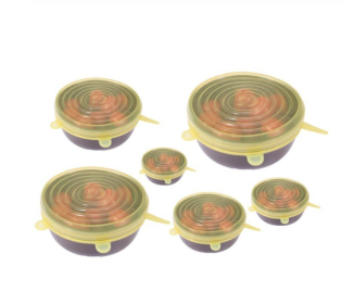 6-piece stretch silicone covers (Option: Yellow-Set)
