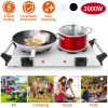 Electric Dual Coil Burner 2000W 5 Temperature Settings Portable for Countertop, RV, Tight Spaces