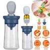 Oil Dispenser Bottle 2 In 1 Glass Olive Oil Dispenser Silicone Dropper with Silicone Brush Dropper Measuring Container for Kitchen Baking BBQ