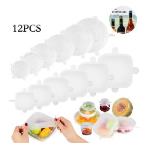 6-piece stretch silicone covers (Option: 12PC-2SET)