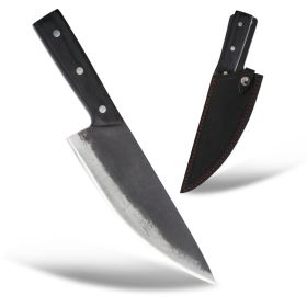 High Carbon Steel Household Utility Knife Fish and Bone Removing Knife (Option: Black with Black holster)