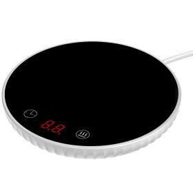 Desktop Cup Warmer 8hr Auto Off Overheat Protection Smart Timer Setting 2 Temperature Levels 104 to 140°F Ceramic Heating Panel (Option: CoffeeWarmerWhite)