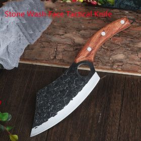 Small Utility Kitchen Knife Forged Vanadium Steel Blade Anti-rust (Option: Stone washed face-Standard package-1PC)