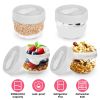 4 Food Containers with Lids and Folding Spoons 20oz Portable & Leak-proof Jars