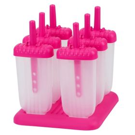 6 Reusable Popsicle Molds Ice Cream DIY Pop Maker Ice Bar Maker  For Homemade Iced Snacks (Option: IceMoldMakerHotPink)