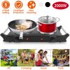 Electric Dual Coil Burner 2000W 5 Temperature Settings Portable for Countertop, RV, Tight Spaces