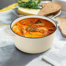Large Capacity Enamel Dutch Oven, Temperature Resistance 500°F (Option: CR-1PC-24cm)