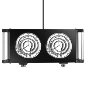 Electric Dual Coil Burner 2000W 5 Temperature Settings Portable for Countertop, RV, Tight Spaces (Option: BurnerBlackDouble)