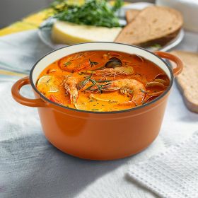 Large Capacity Enamel Dutch Oven, Temperature Resistance 500°F (Option: OR-1PC-24cm)