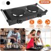 Electric Dual Coil Burner 2000W 5 Temperature Settings Portable for Countertop, RV, Tight Spaces