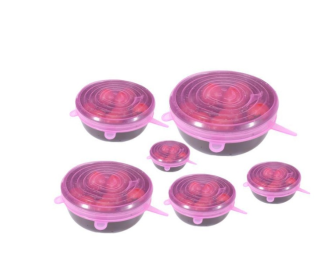 6-piece stretch silicone covers (Option: Pink-Set)