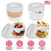 4 Food Containers with Lids and Folding Spoons 20oz Portable & Leak-proof Jars