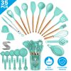35Pcs Cooking Utensil Set Kitchen with Accessories Egg Holder, Whisk Separator, Tongs, Turner Spoons, etc