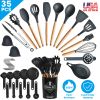 35Pcs Cooking Utensil Set Kitchen with Accessories Egg Holder, Whisk Separator, Tongs, Turner Spoons, etc