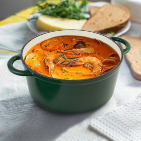 Large Capacity Enamel Dutch Oven, Temperature Resistance 500°F (Option: GR-1PC-24cm)