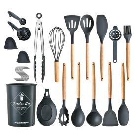 35Pcs Cooking Utensil Set Kitchen with Accessories Egg Holder, Whisk Separator, Tongs, Turner Spoons, etc (Option: UtensilSetBlack)