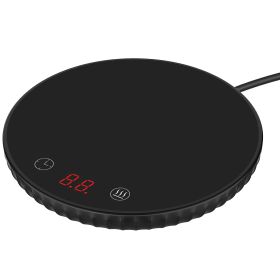 Desktop Cup Warmer 8hr Auto Off Overheat Protection Smart Timer Setting 2 Temperature Levels 104 to 140°F Ceramic Heating Panel (Option: CoffeeWarmerBlack)