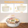 Divided Serving Tray with Lid 360° Rotatable Snack Box Container with 6 Dividers Clear Portable Snack Platters for Fruit Candy Nut Sna