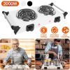 Electric Dual Coil Burner 2000W 5 Temperature Settings Portable for Countertop, RV, Tight Spaces